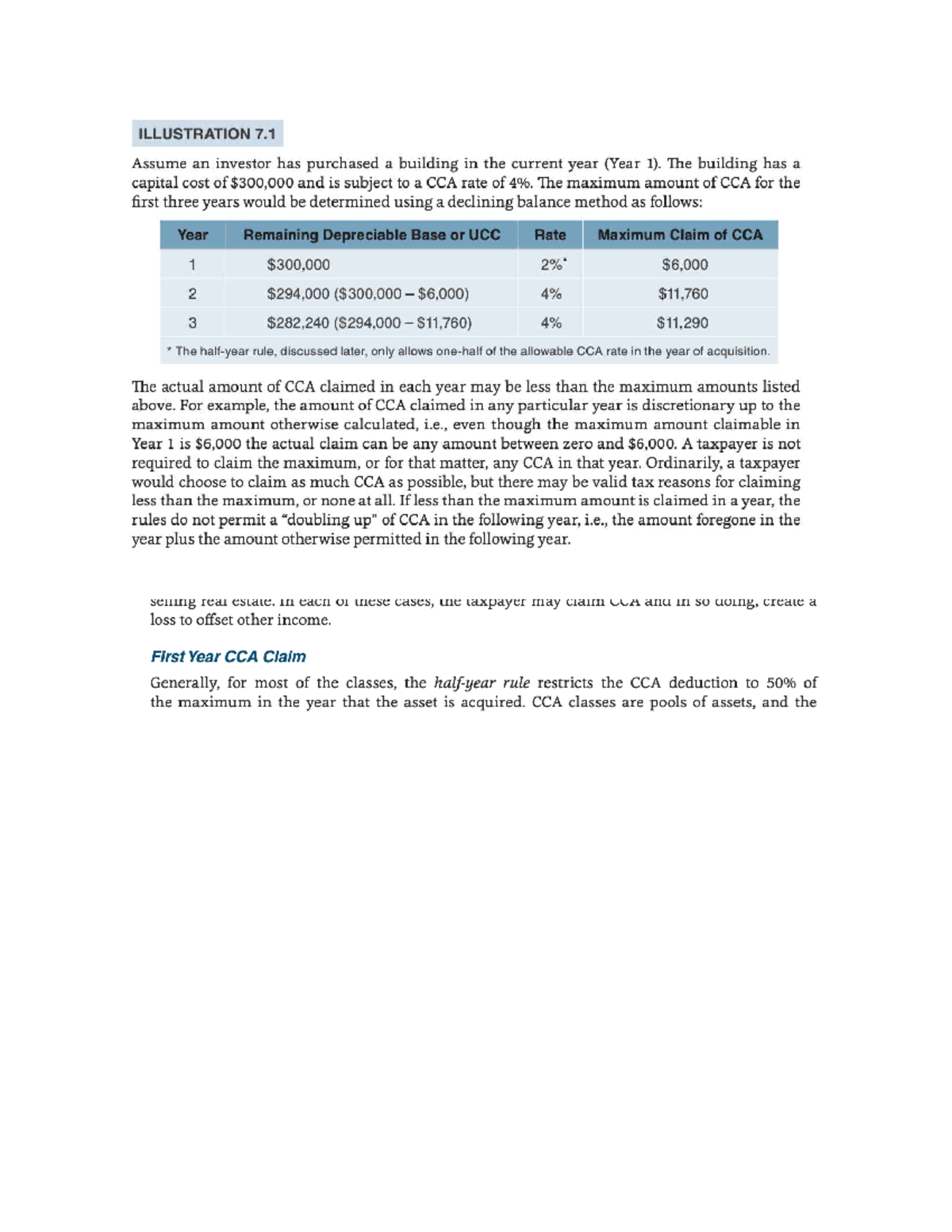 Chapter 7 - CCA Claims and Depreciation Analysis Notes - Studocu
