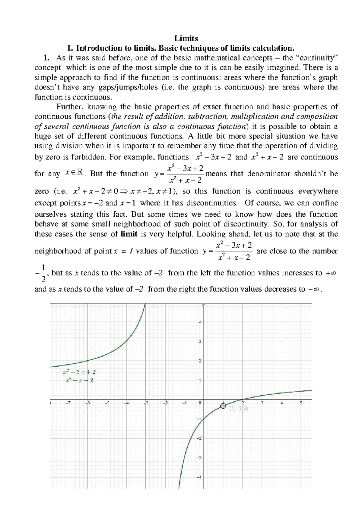 Limits I: Final Exam Study Guide on Limit Calculations - Studocu