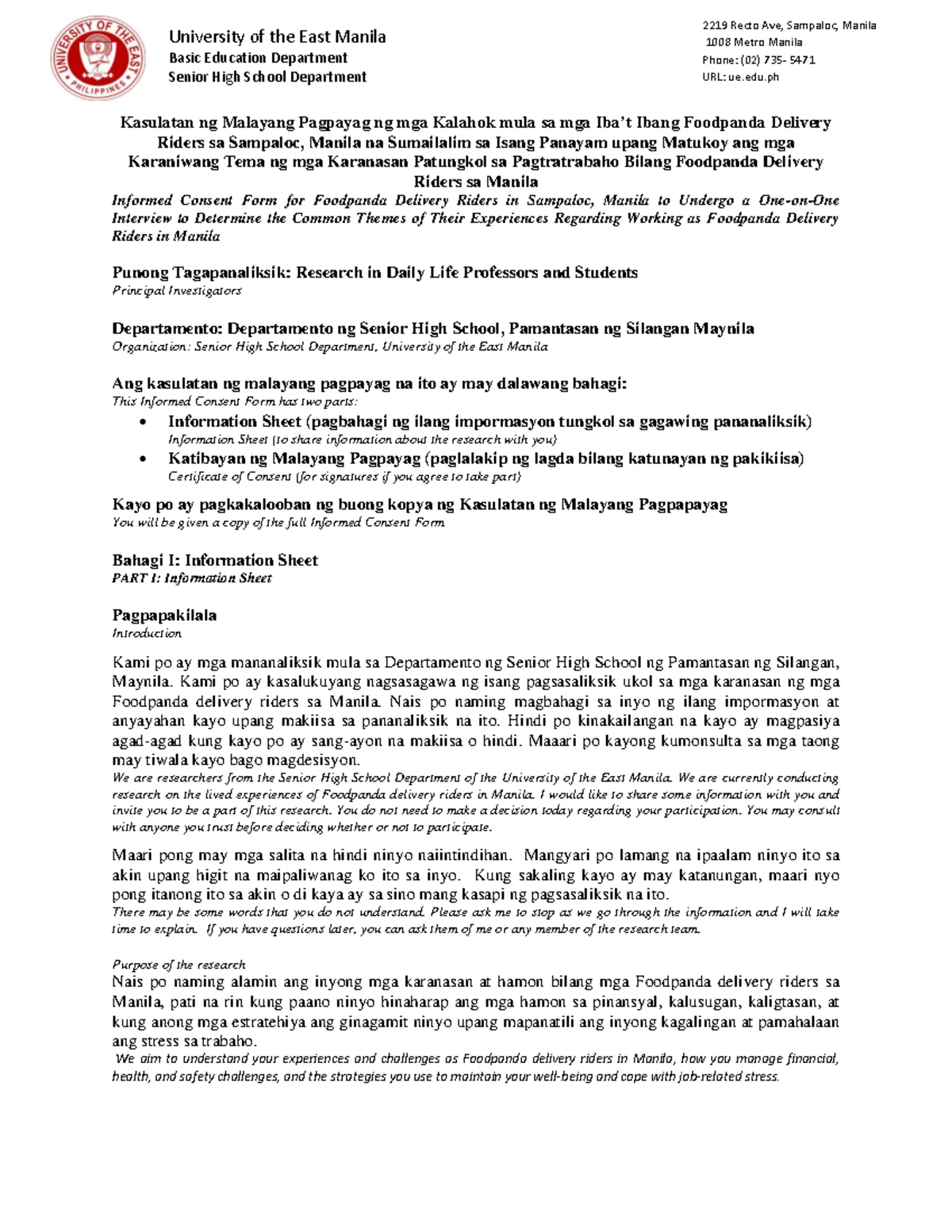 Group-3 HRE 111 Chapter 2: Experiences of Foodpanda Delivery Riders ...