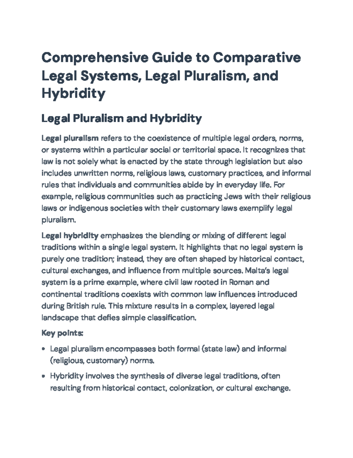 Comparative Legal Systems & Legal Pluralism: A Comprehensive Overview ...