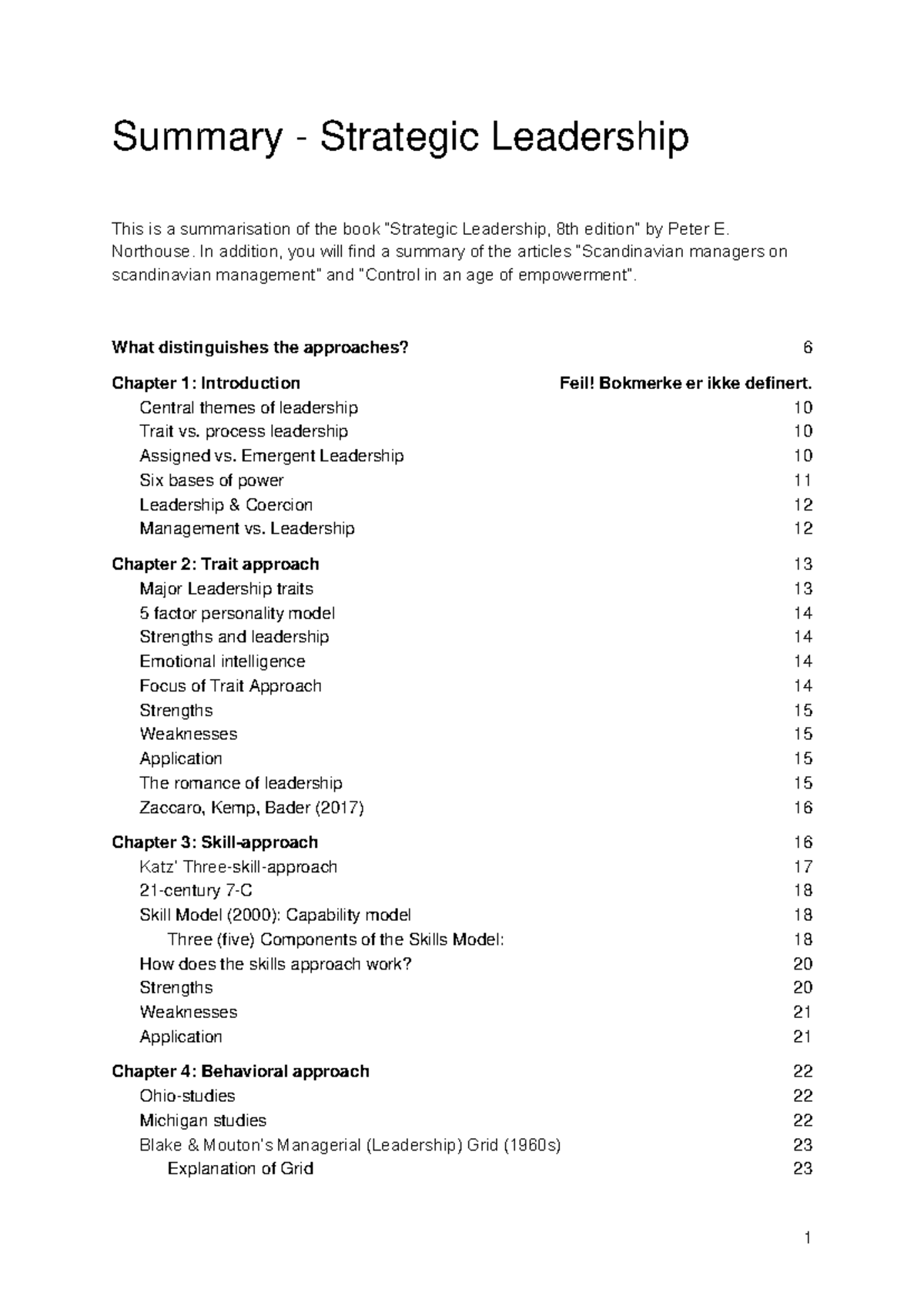 Summary of Strategic Leadership Concepts and Theories (LEAD 101) - Studocu