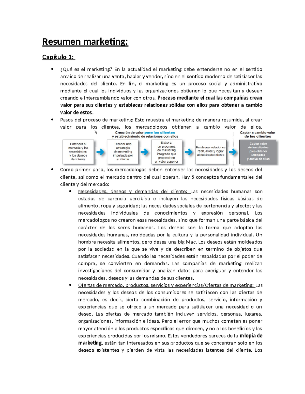 Resumen Marketing: Capítulo 1 - Fundamentos y Estrategias Clave - Studocu