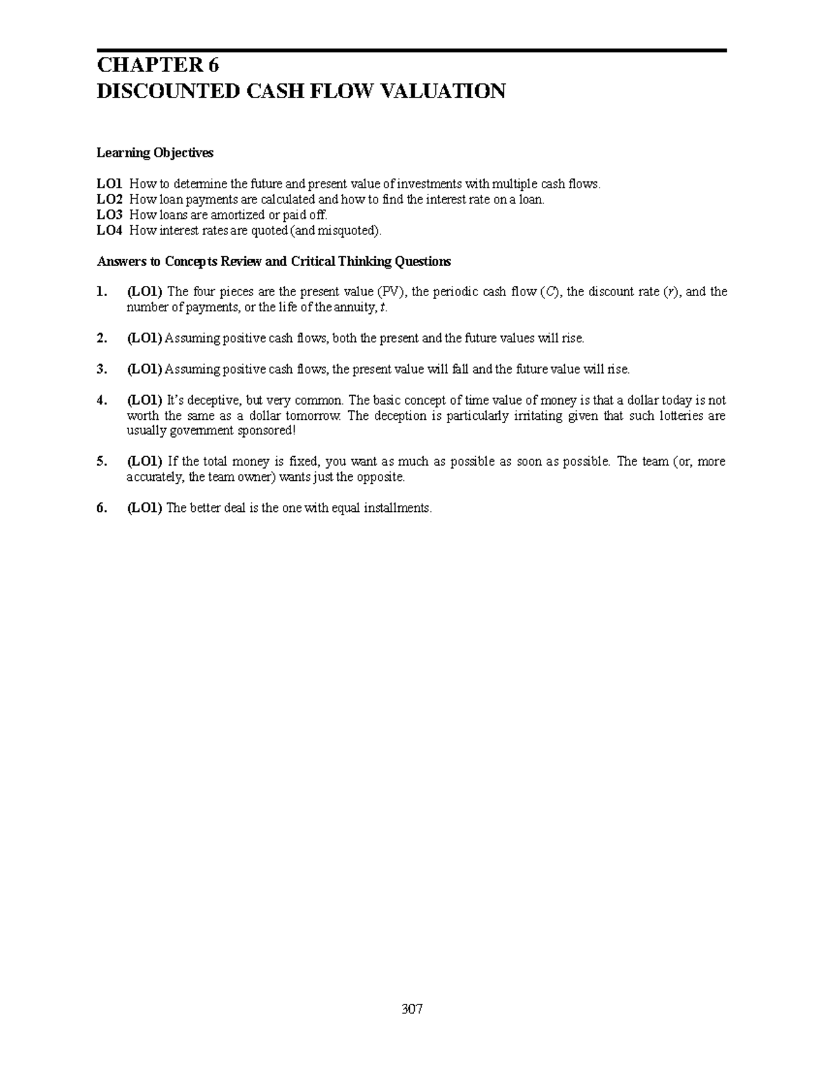 Chapter 6 Solutions: Discounted Cash Flow Valuation Concepts - Studocu