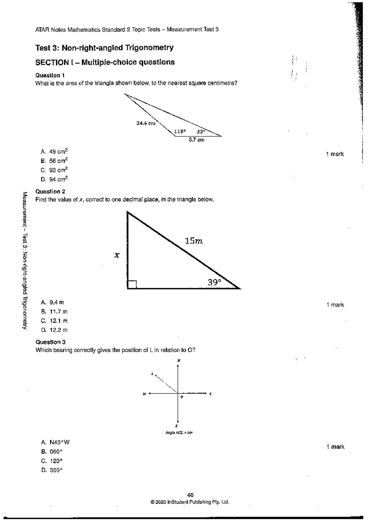 Normal Distribution Revision Questions - Mathematics Standard 2 - Studocu