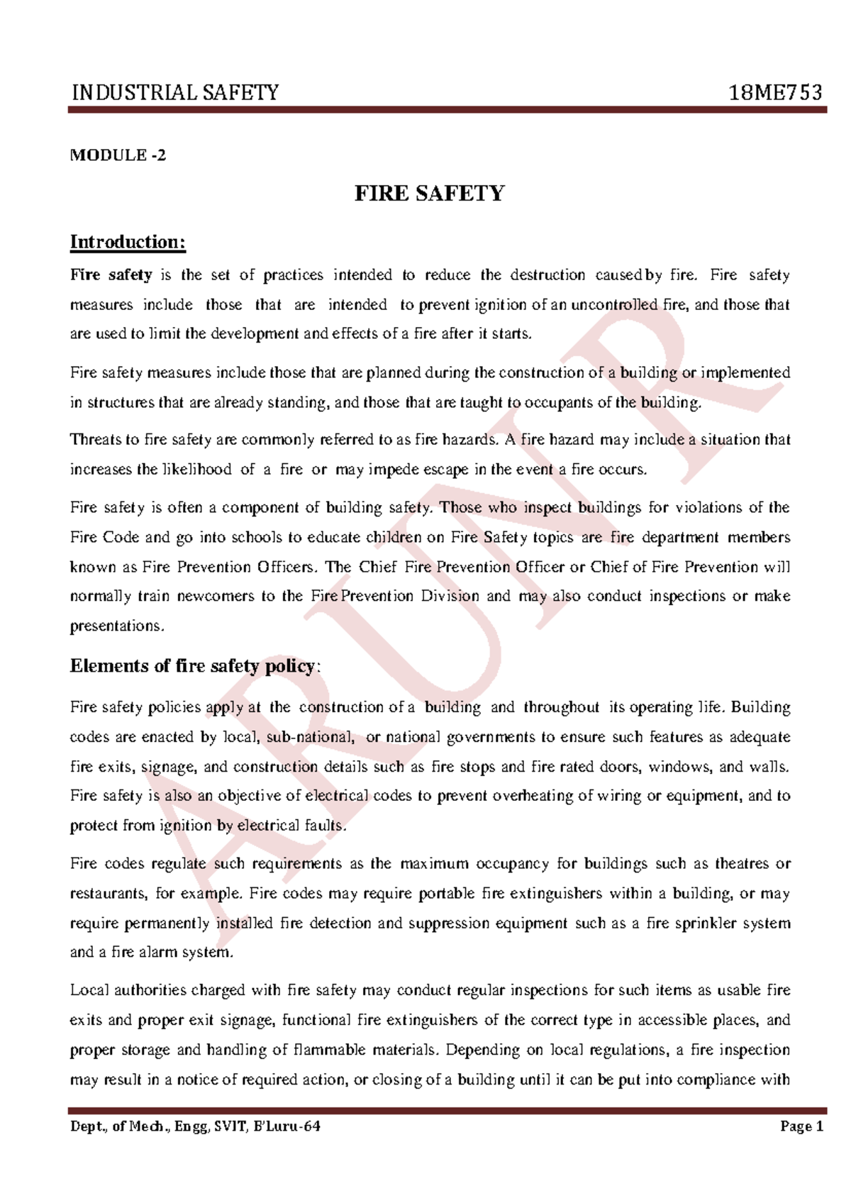 Fire Safety Policies and Practices: A Comprehensive Overview - Studocu