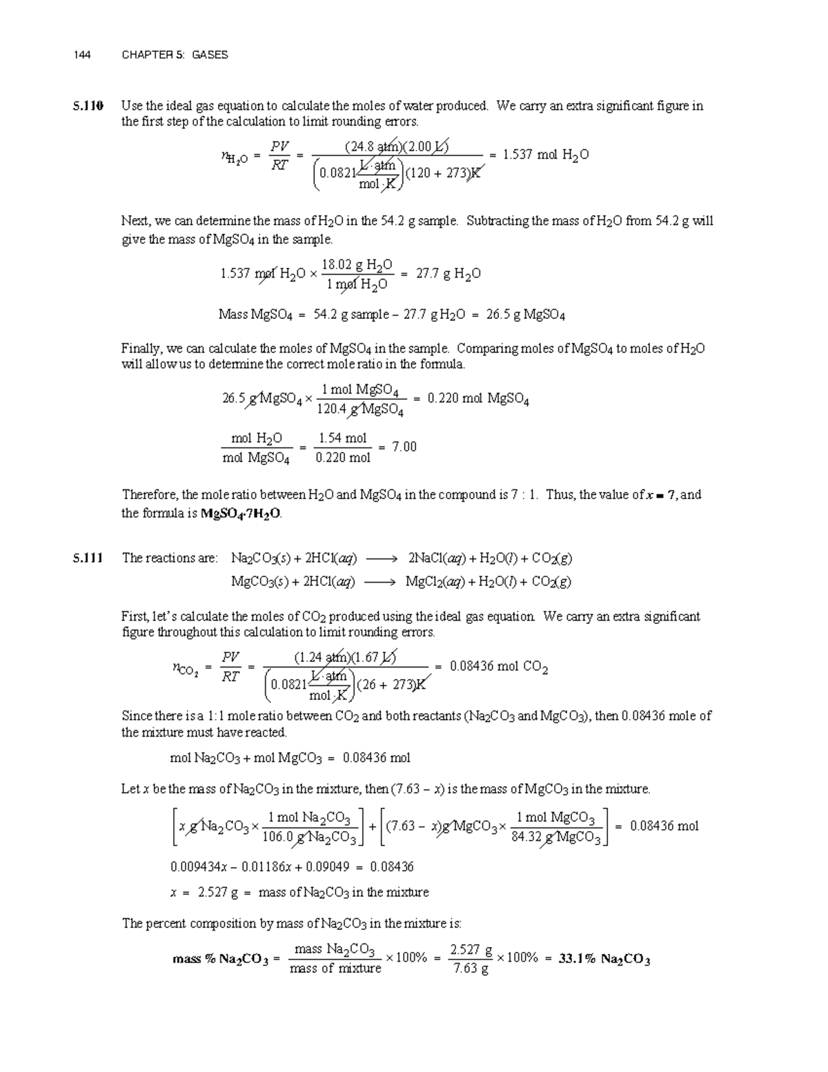 144 CHAPTER 5: GASES - Ideal Gas Law Calculations in Chemistry - Studocu