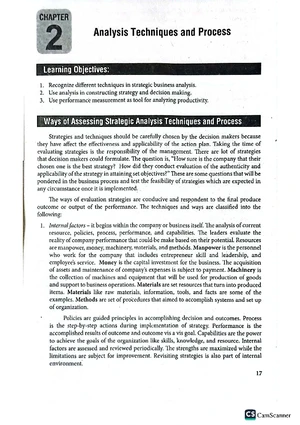 CS 101: Chapter 1 - Introduction to Strategic Business Analysis - Studocu