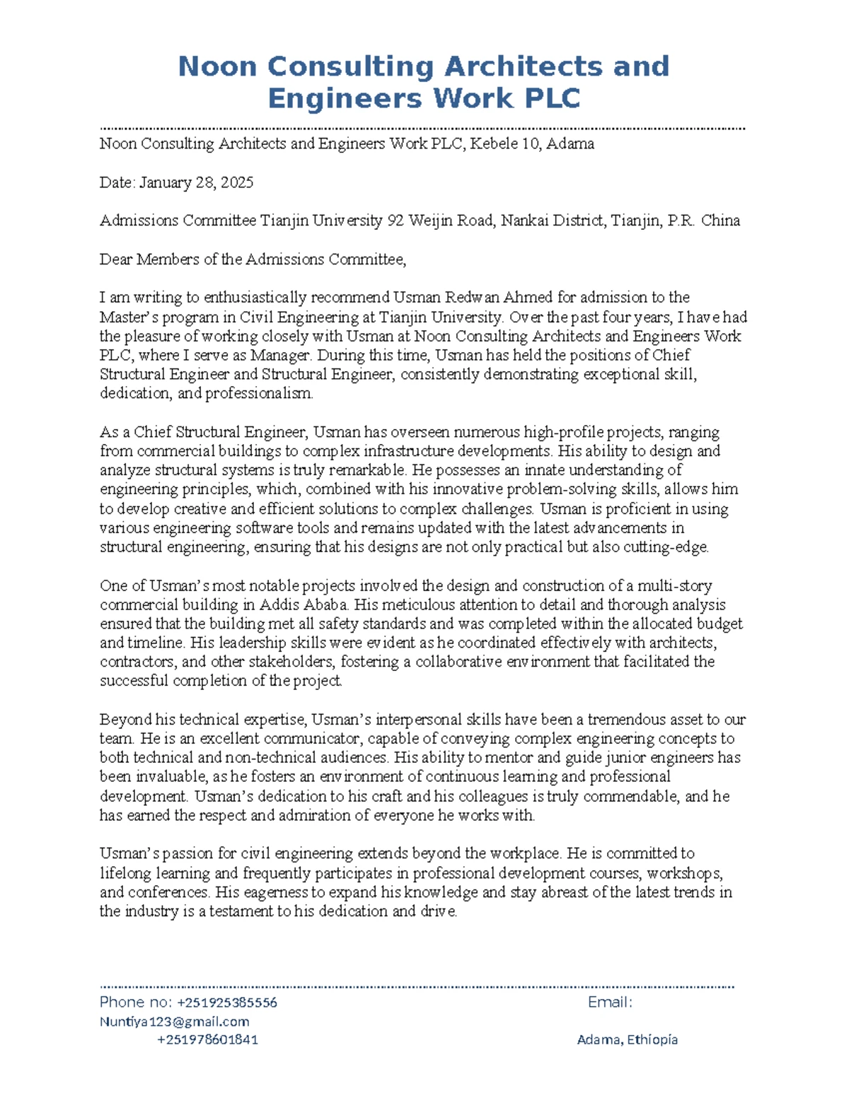 2025 Fall TGS Application Form for Usman Redwan - Civil Engineering ...