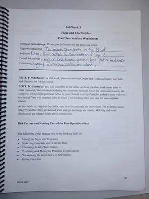 NUR 160 Week 5 Homework Assignment Instructions and Guidelines - Studocu