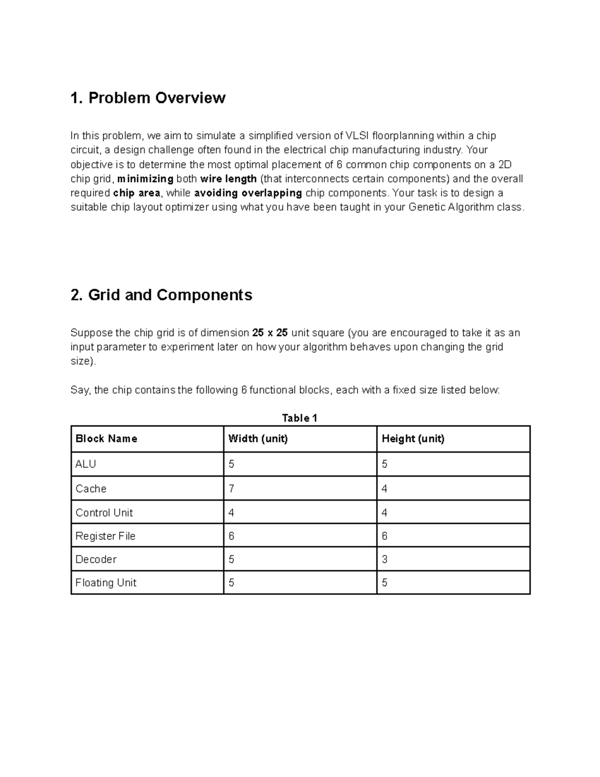 Assignment 2: VLSI Floorplanning Optimization Using GA - Studocu