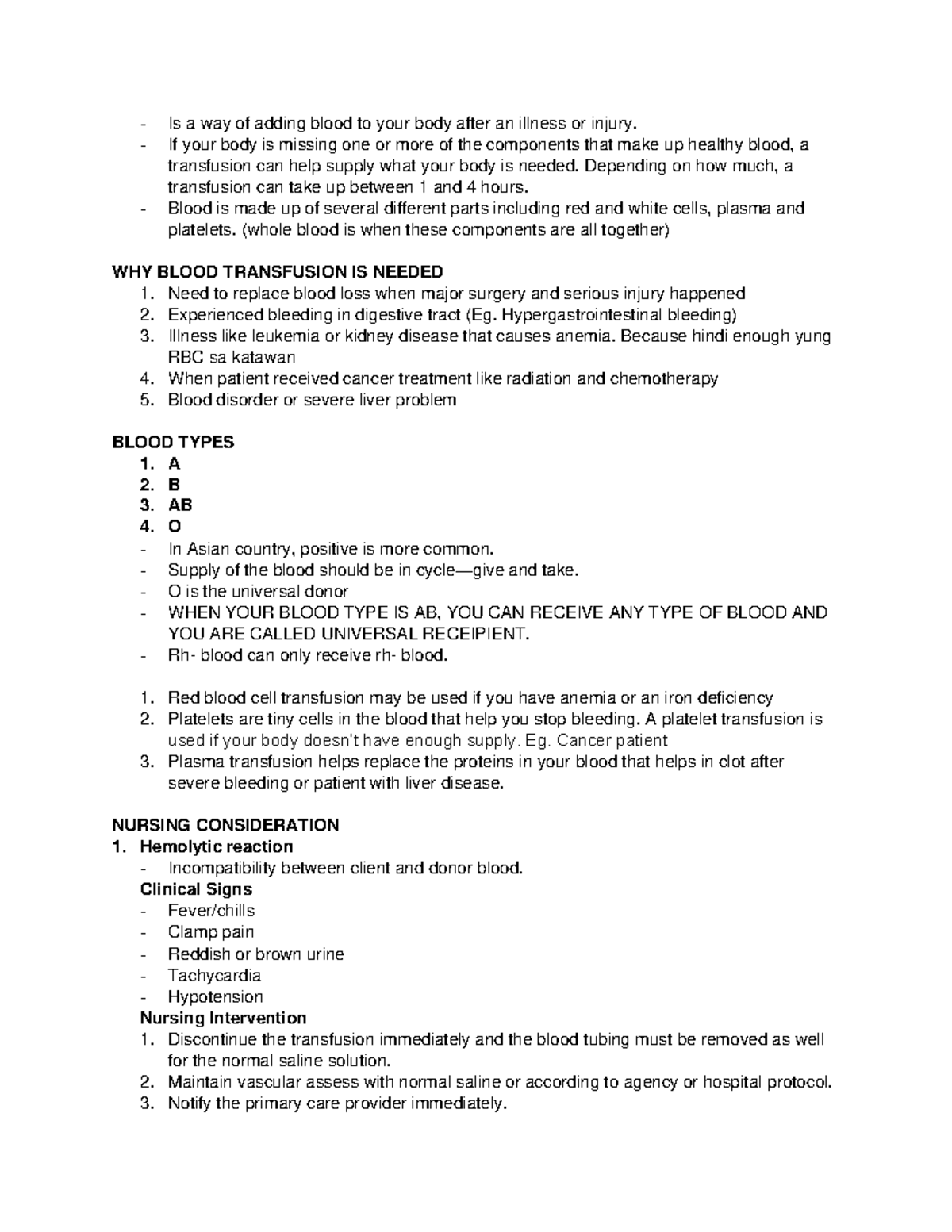 Blood Transfusion in the Medical Ward - Is a way of adding blood to ...
