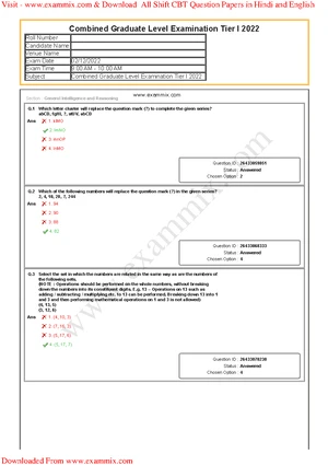 SSC CGL Tier 1 Question Paper 8 December 2022 All Shift in English - Q ...