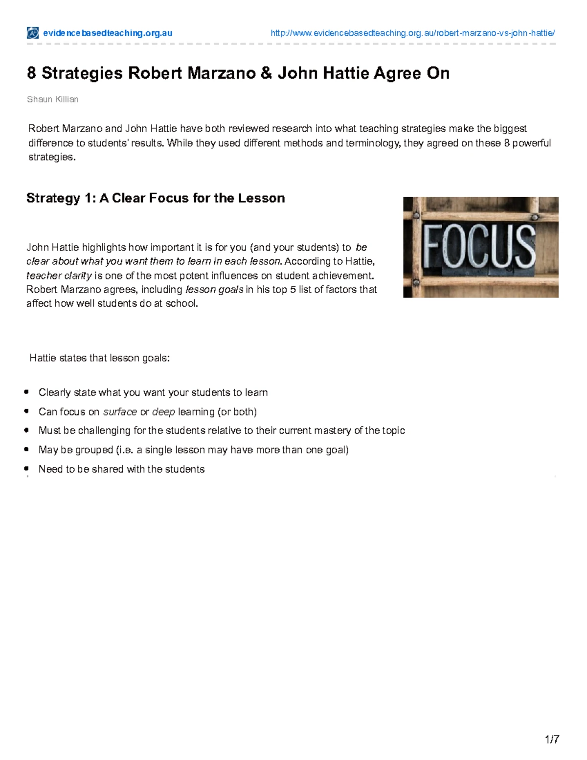 8 Effective Teaching Strategies by Marzano & Hattie: Key Insights - Studocu