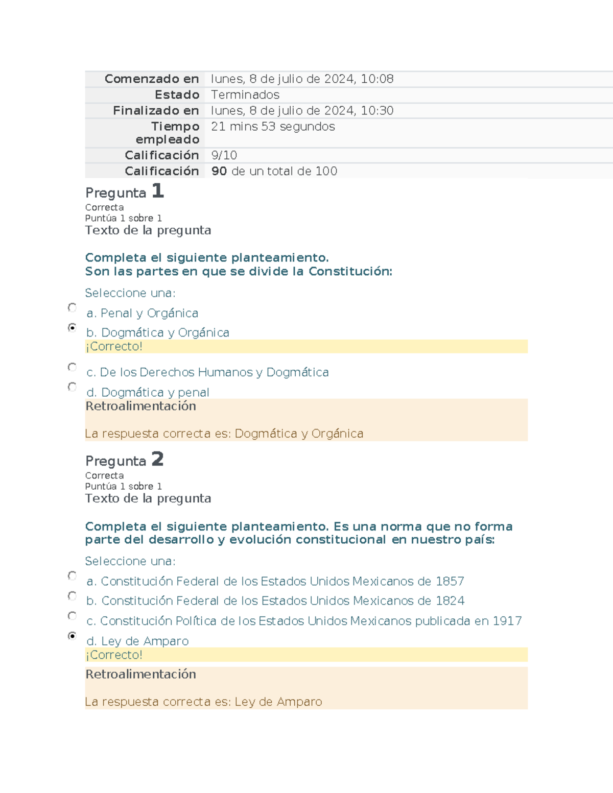 Derecho Constitucional v1: Preguntas y Respuestas del Examen Final ...