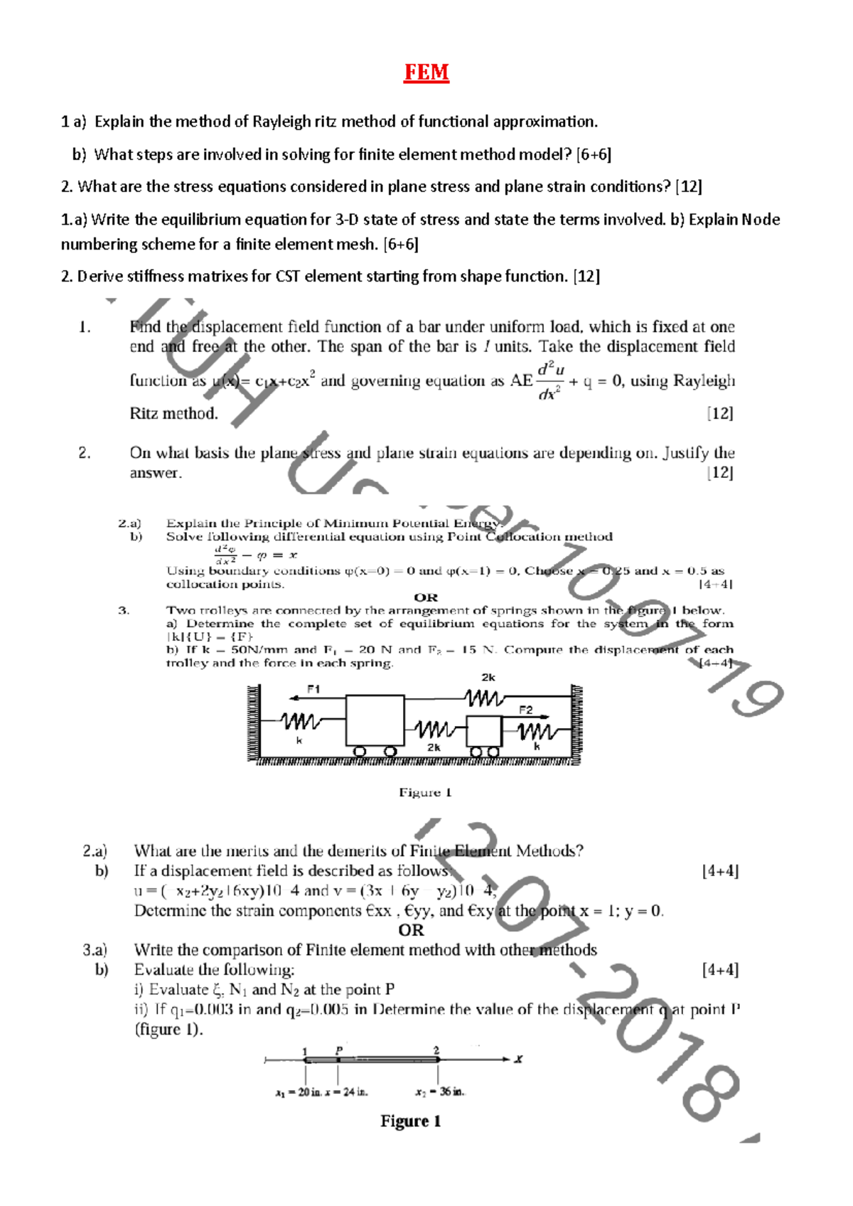 FEM 1 - Comprehensive Guide to Finite Element Method Concepts - Studocu
