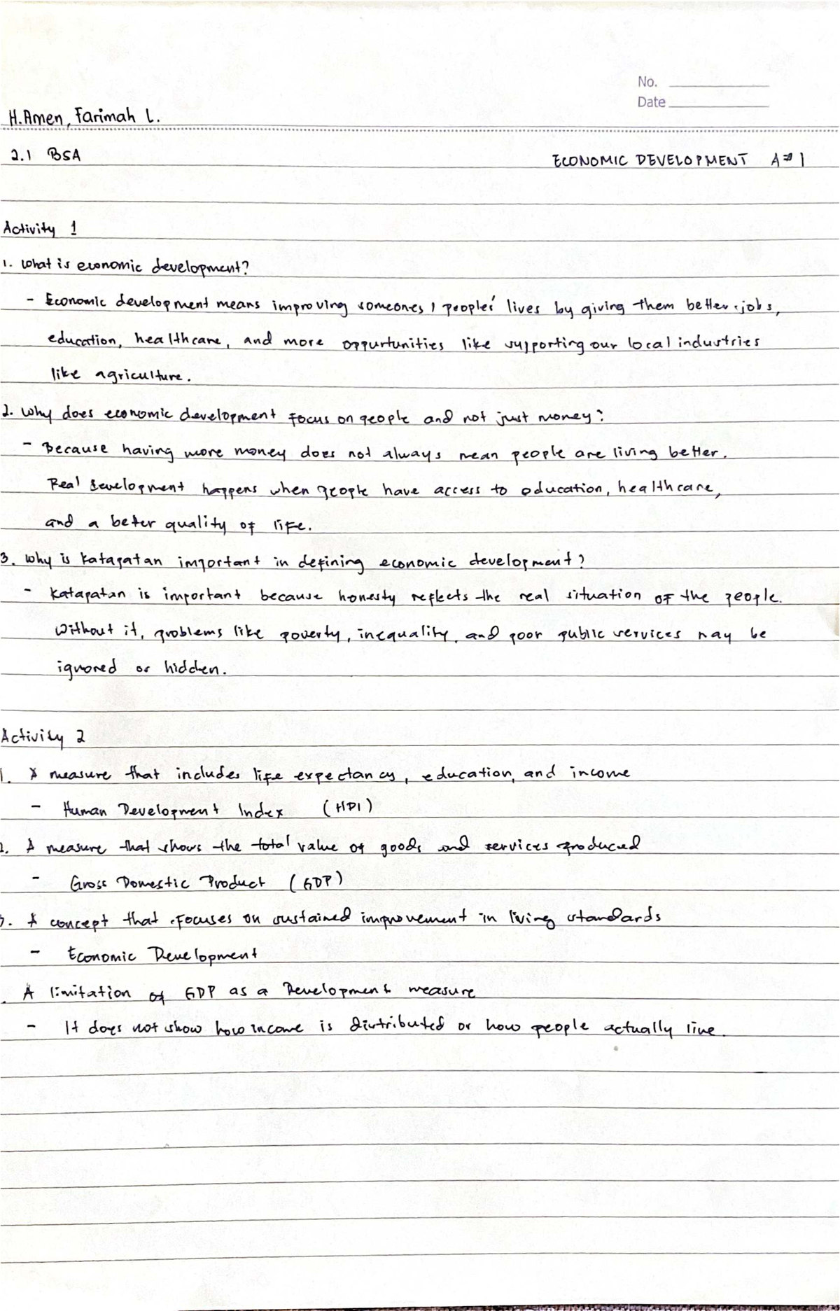 ED Assignment 1 - Economic Development Insights and Analysis - Studocu