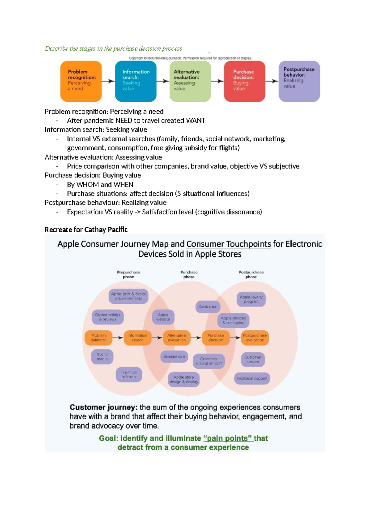 Marketing - Final exam preparation - Describe the stages in the ...