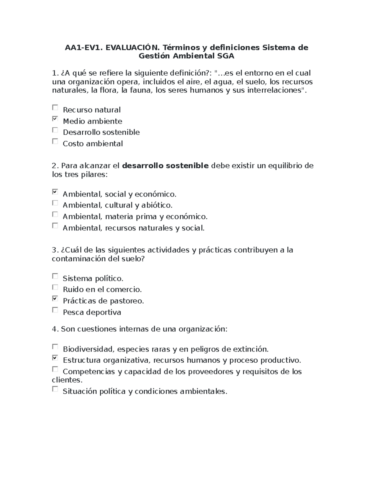 AA1 - AA1-EV1. Evaluación. Términos y Definiciones del SGA - Document Preview