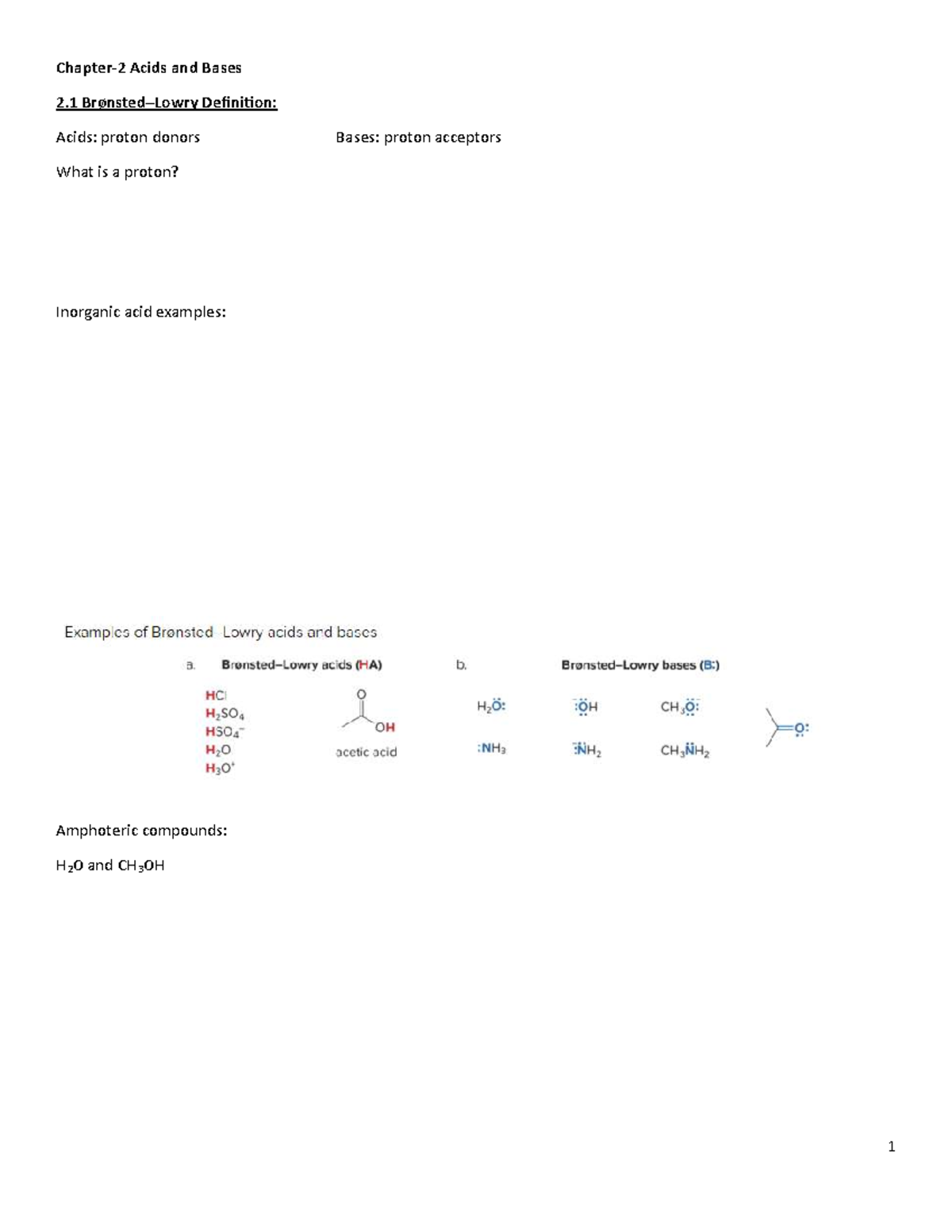 Ch 2 Chem251 Final Exam Notes: Acids, Bases, and Reactions - Studocu
