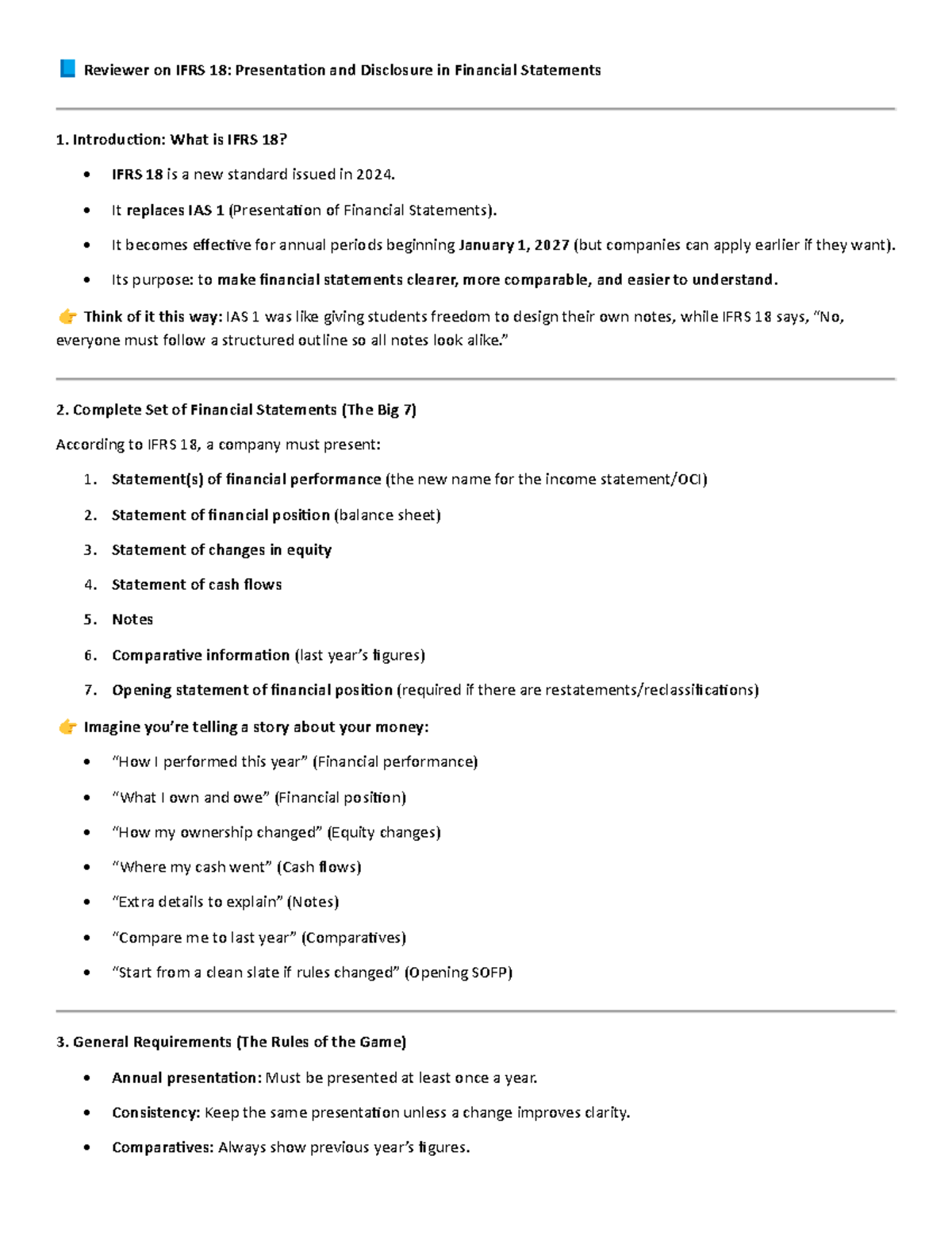Reviewer on IFRS 18: Presentation & Disclosure in Financial Statements ...