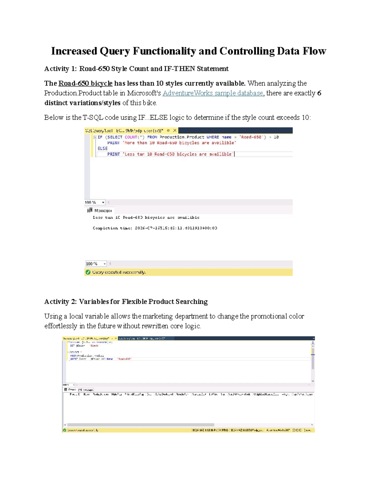 Advanced SQL Techniques: Topic 5 - Query Functionality & Data Control ...