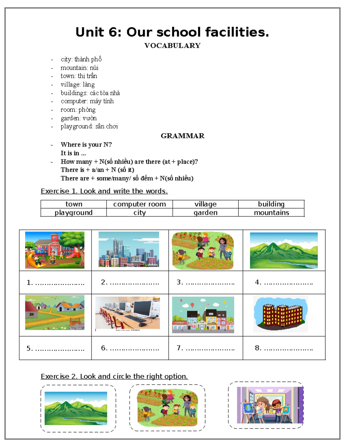 Unit 6 Official Vocabulary and Grammar Exercises - Studocu