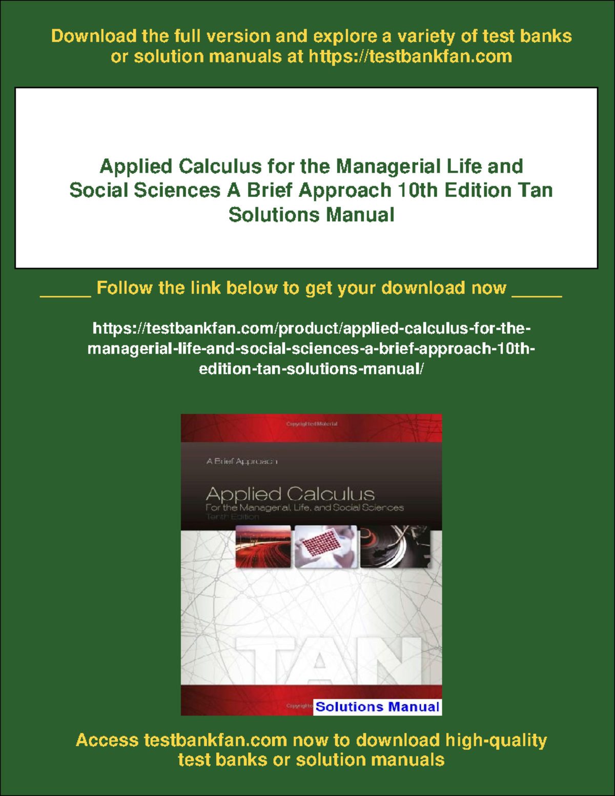 10755 - Applied calculus for the managerial life and social sciences a ...