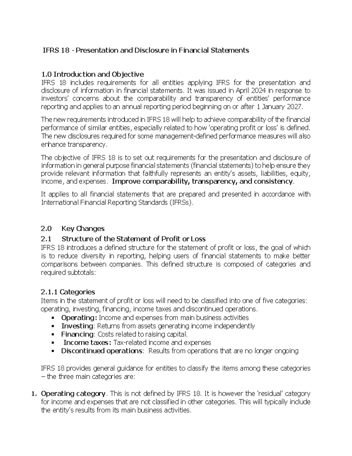 IFRS 18 - Key Changes in Financial Statement Presentation and ...