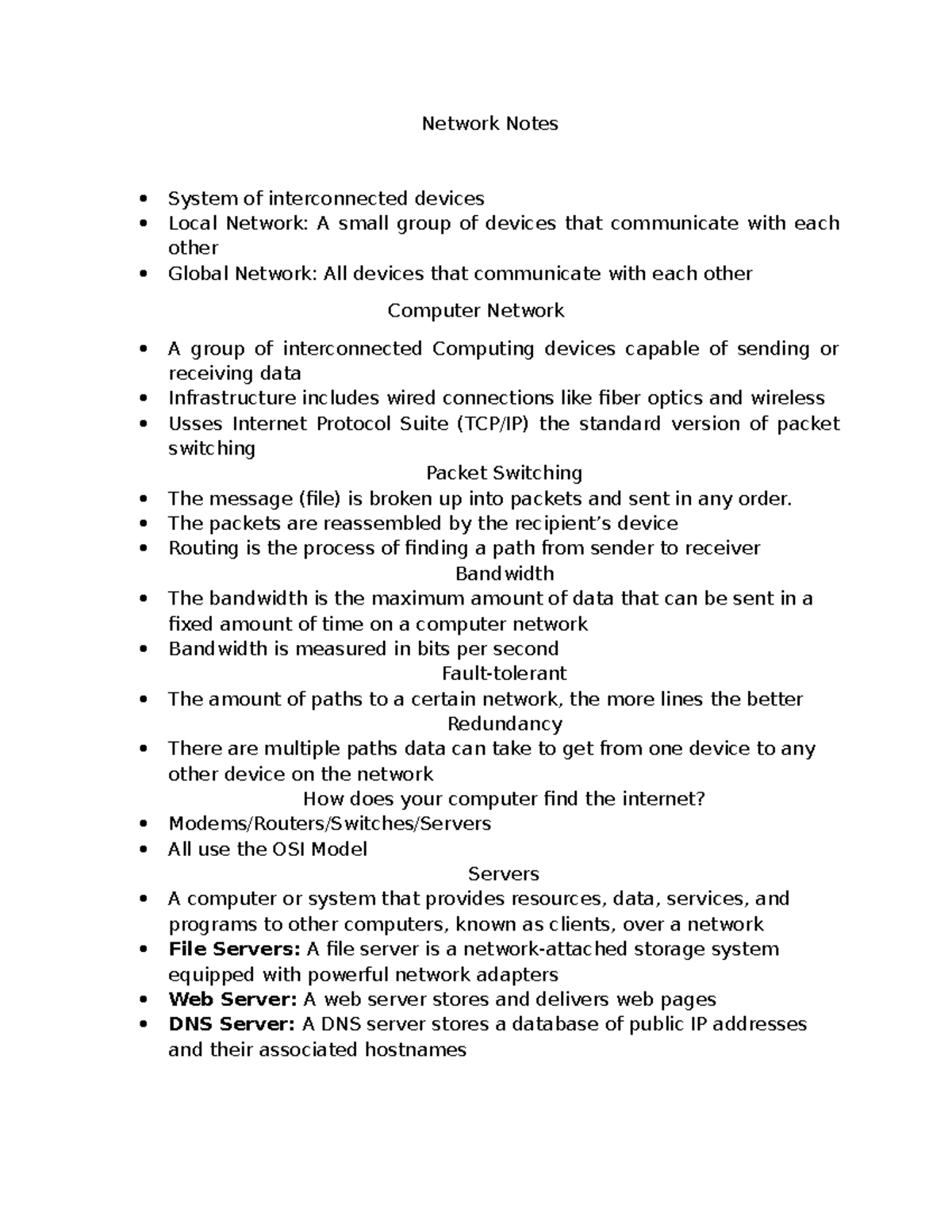 Network Notes: Understanding Computer Networks and Security Concepts ...