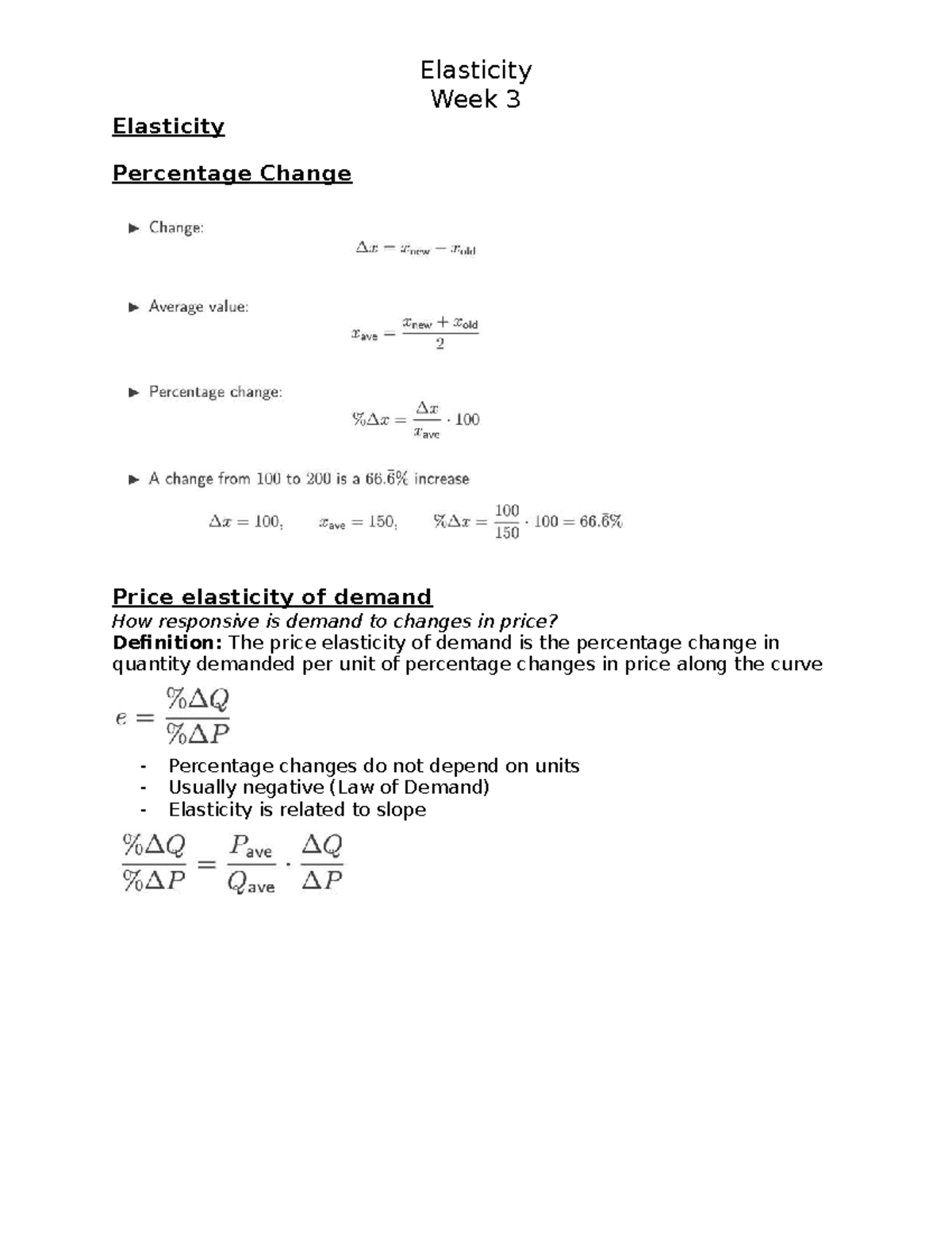 Week 3-4 Econ - Understanding Price Elasticity of Demand & Supply - Studocu