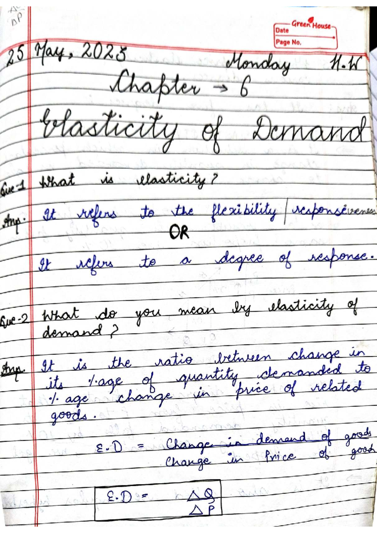 Elasticity of Demand - Chapter 6 Notes (np) - Studocu