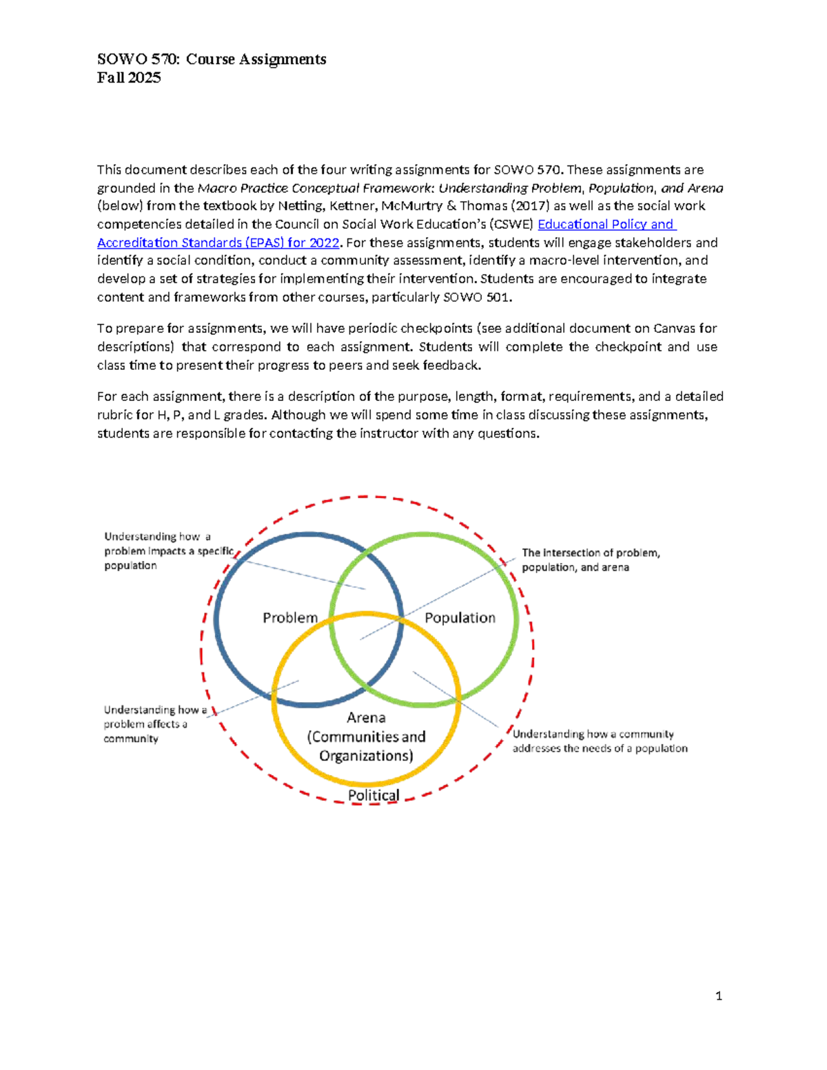 SOWO 570: Fall 2025 Course Assignments Overview and Guidelines - Studocu