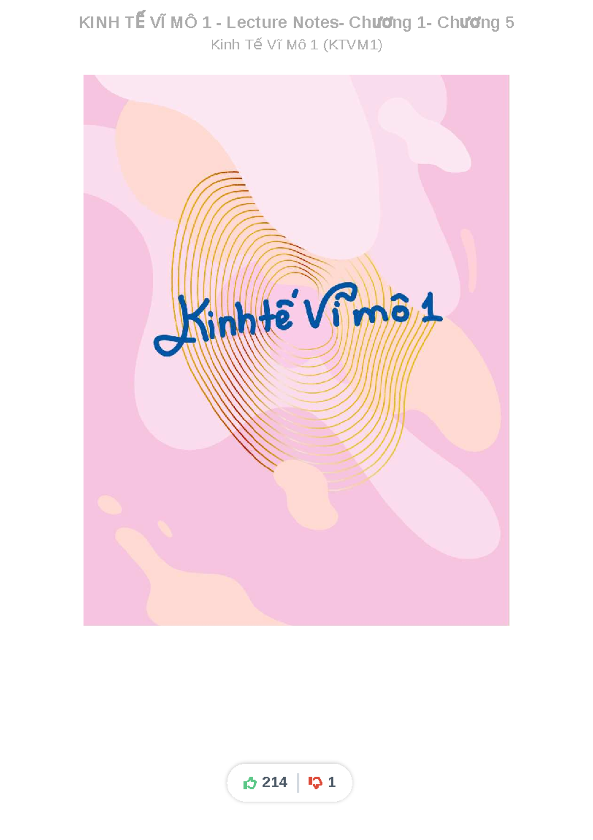 Vĩ mô 1 chép tay - vĩ mô 1 chép tay - kinh te vi mo - KINH TẾ VĨ MÔ 1 ...