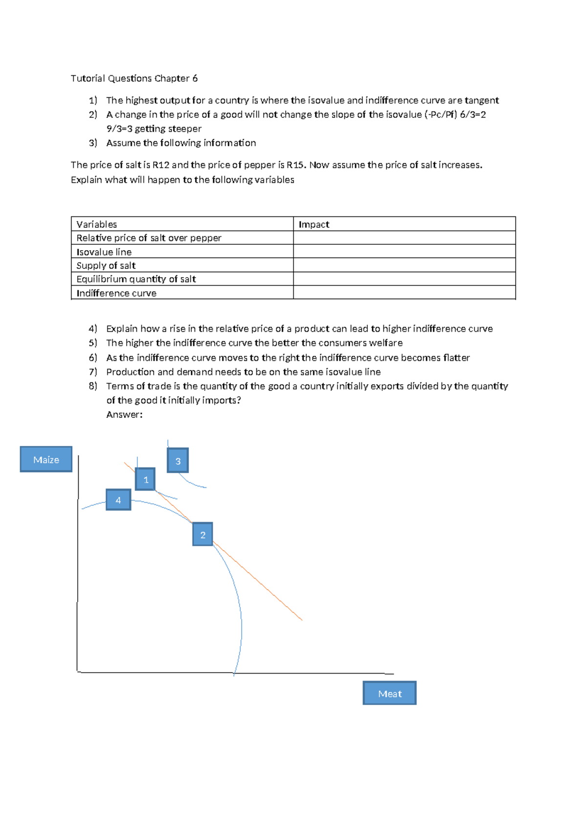Tutorial Questions on Economic Growth & Isovalue Concepts - Chapter 6 ...