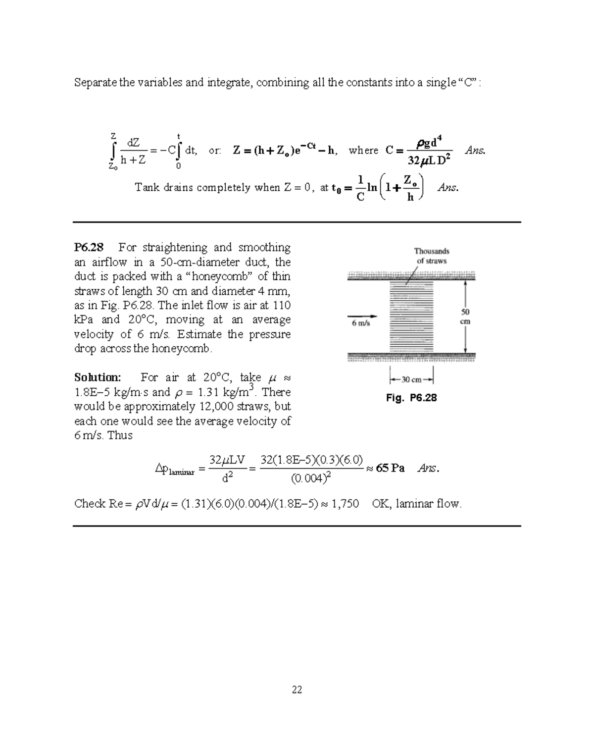 White Solutions Manual – Part 289: Fluid Dynamics & Pressure Drop ...