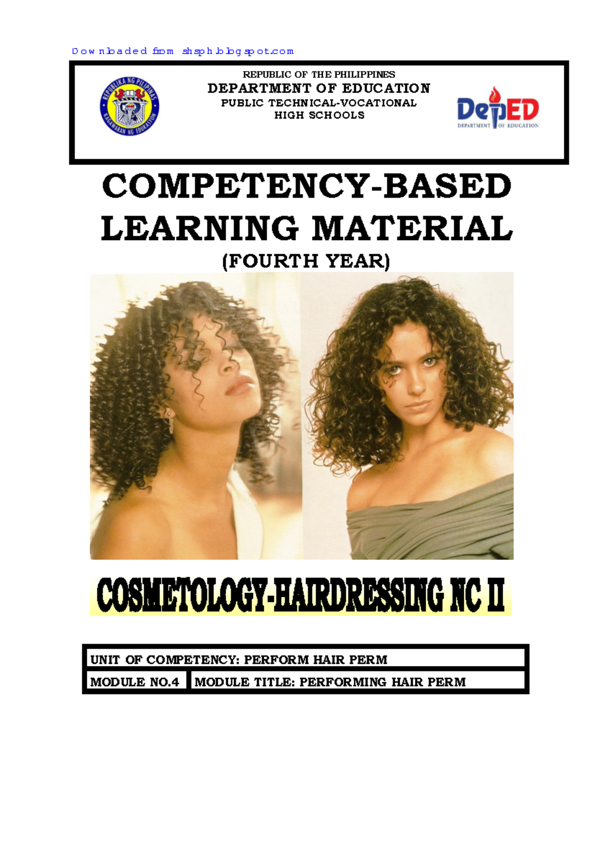4-B Performing Hair Perm: Comprehensive Module for Hairdressing NC II ...