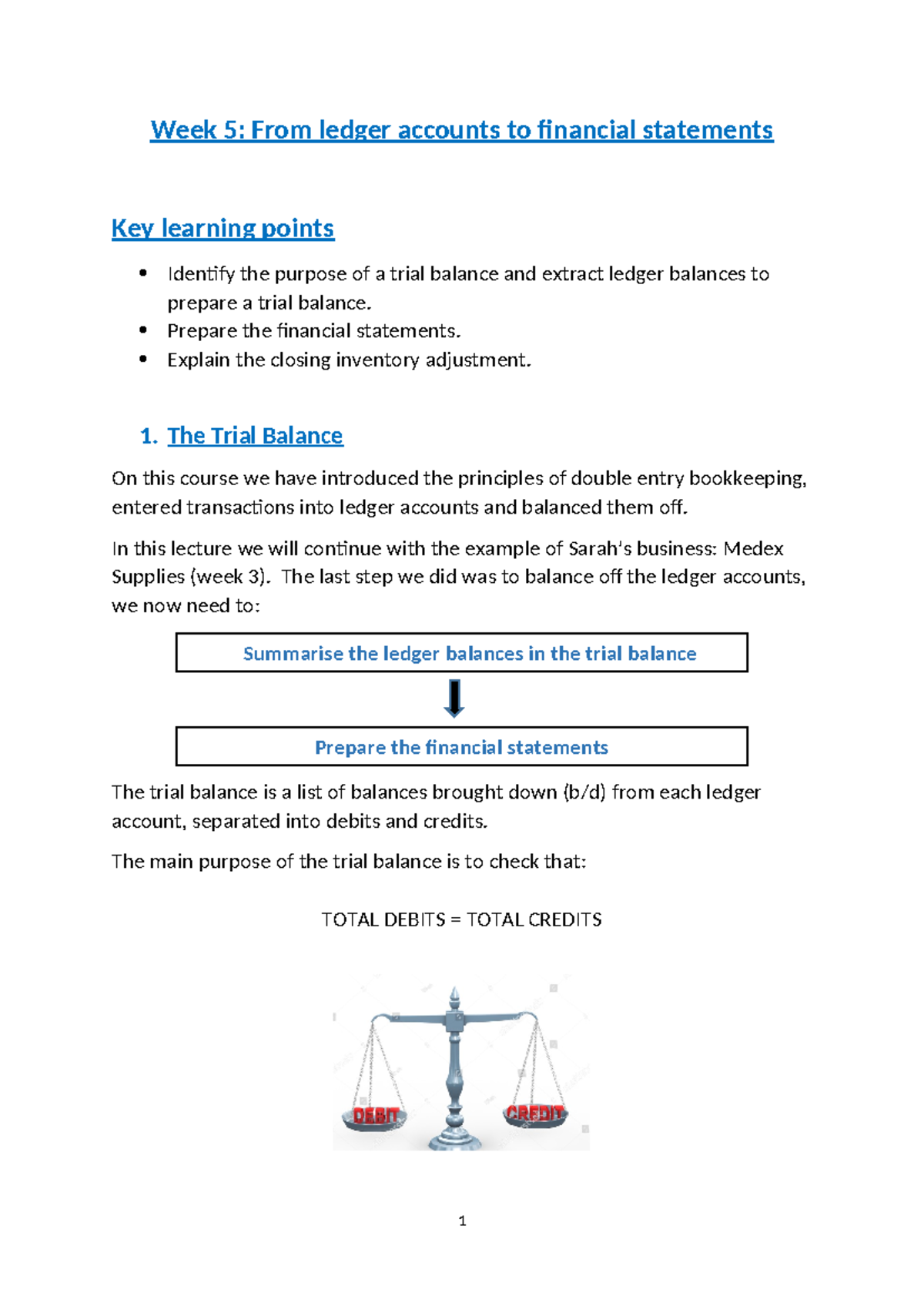 Financial Statements & Trial Balance Preparation Guide (ACCT101) - Studocu