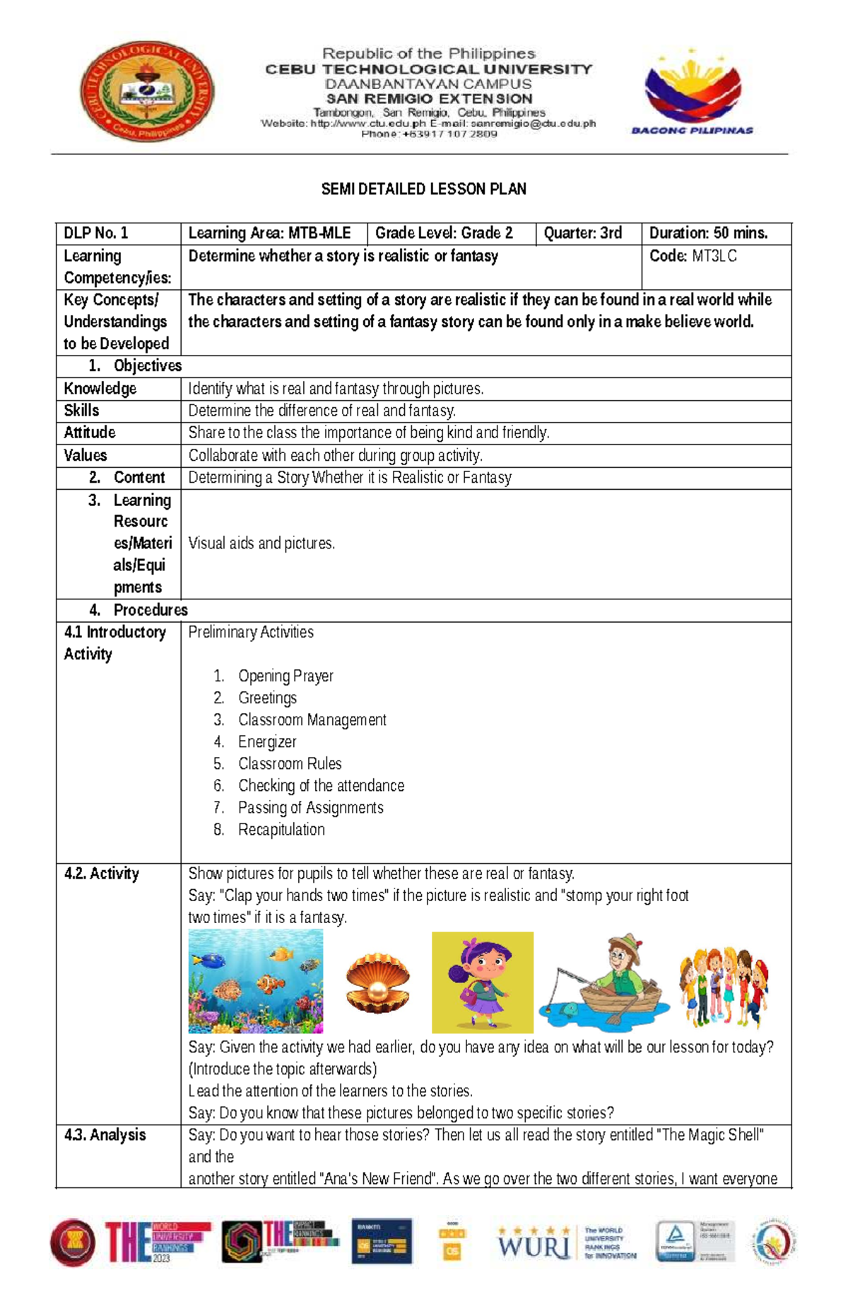 MTB MLE LP - It gives you a lesson plan. - SEMI DETAILED LESSON PLAN ...