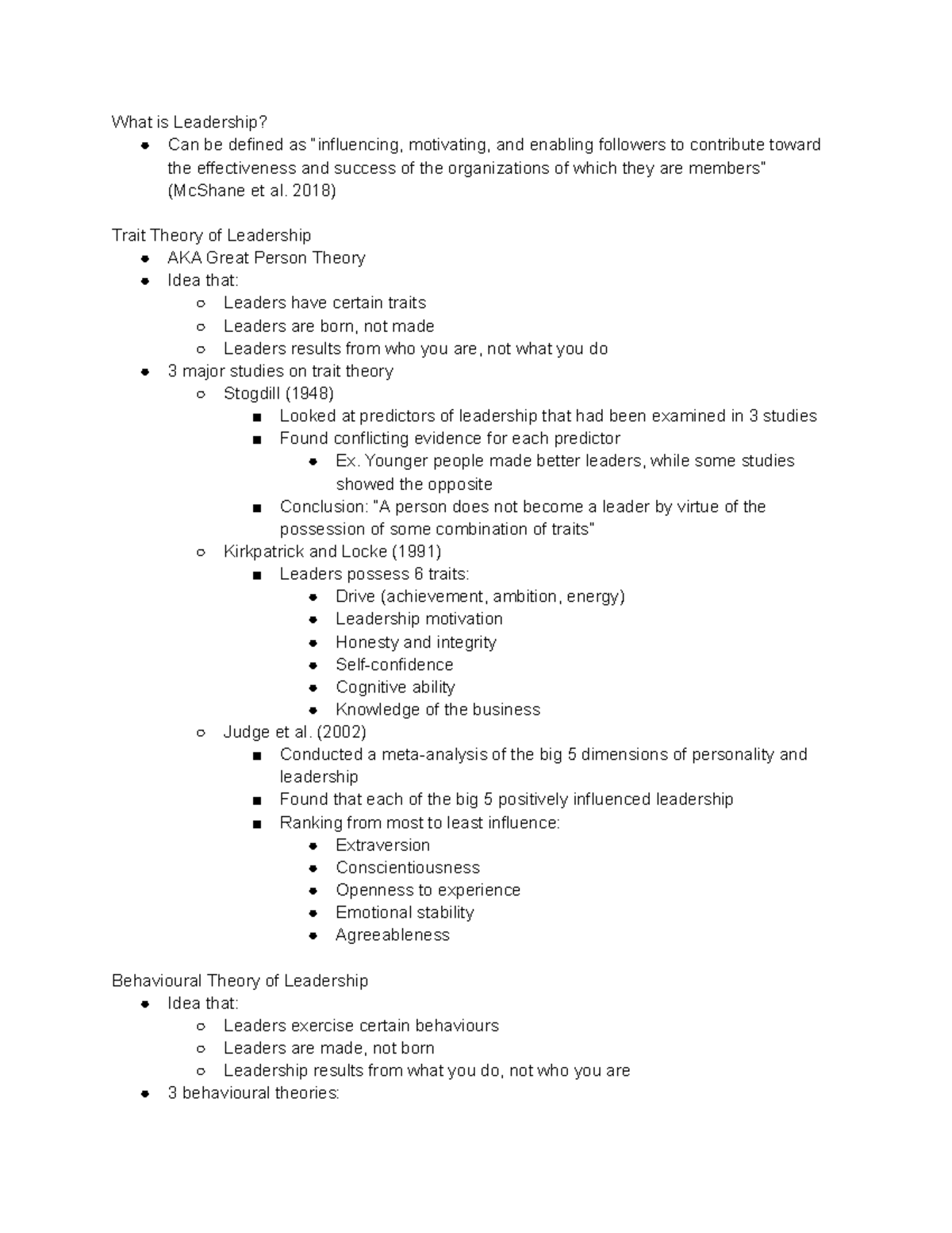 10. Leadership - Complete summary of all content from chapter 10 - What ...