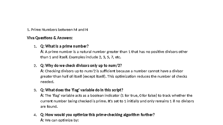 Viva Questions and Answers on Prime Numbers, Palindromes, and More ...