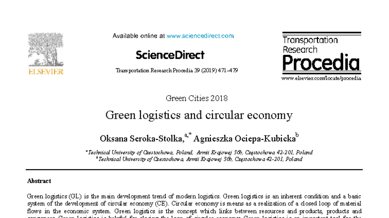 NCKH 1 - Green Logistics and Circular Economy: A Study on Sewage ...