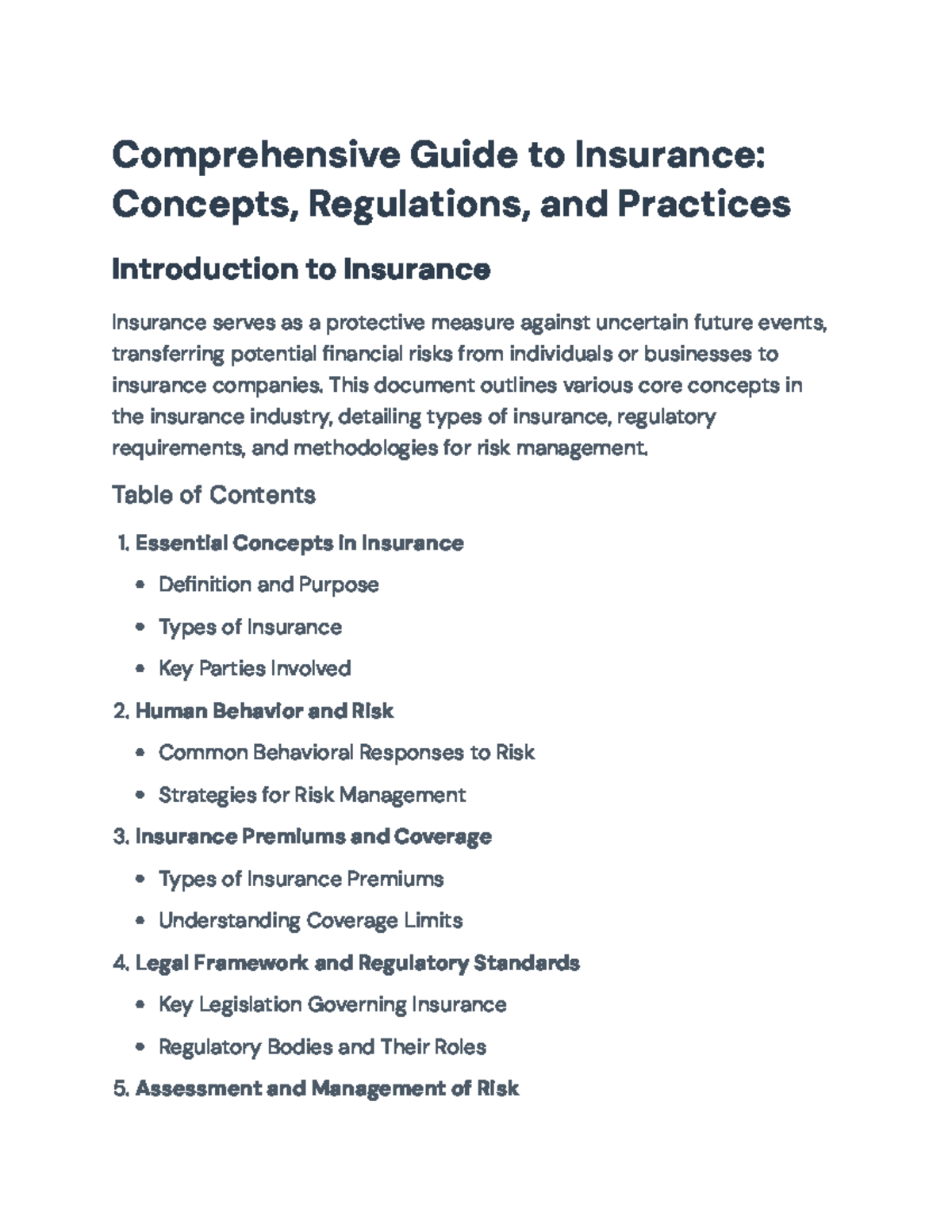 Comprehensive Guide to Insurance: Concepts, Regulations & Practices ...