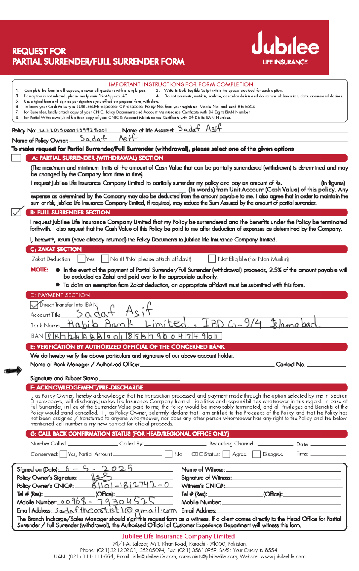 Request for Partial Surrender & Surrender Form Instructions - Studocu