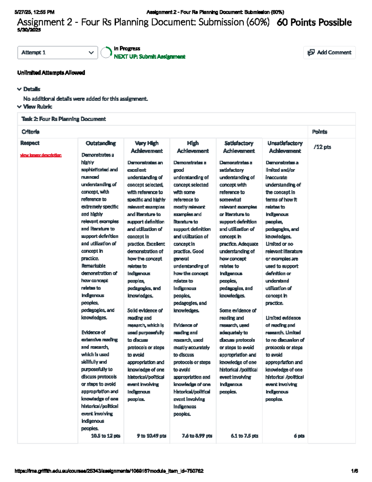 Assignment 2: Four Rs Planning Document Submission Guide - Studocu