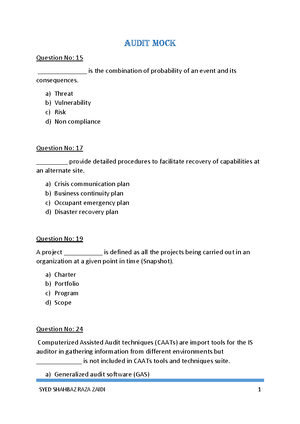 Audit Risk Notes - Ahmed Mumtaz (ACCA Member) Inventory Audit Risk ...