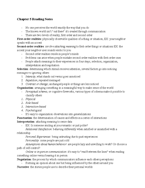 COM 112 Chapters 1-4 - Chapter 1 Notes: Everyone communicates; students ...