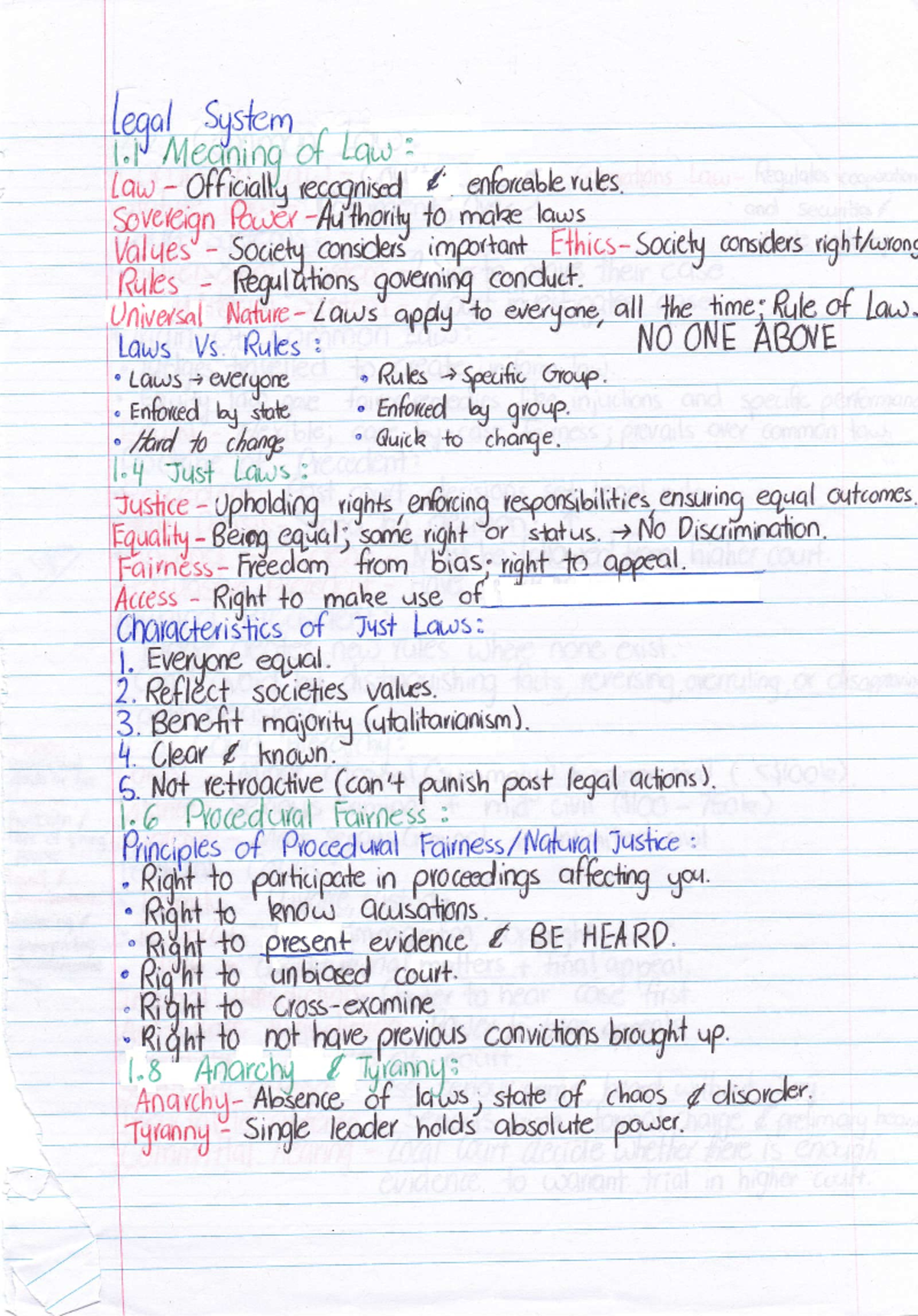 Legal Principles and Concepts: Term 1 Notes (LAW101) - Studocu