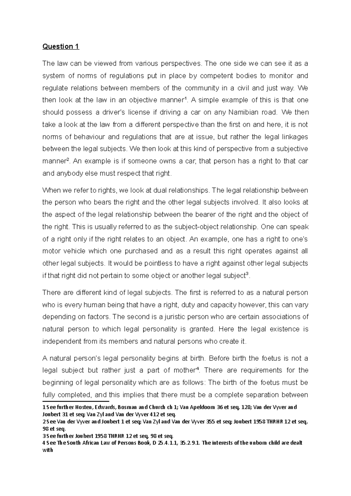 Law of Persons UNAM Assignment: Perspectives on Legal Personality and ...