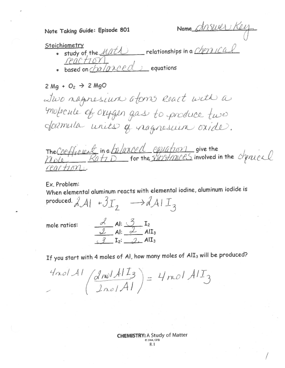 Stoichiometry Video Notes - Key Concepts and Problem Set - Studocu