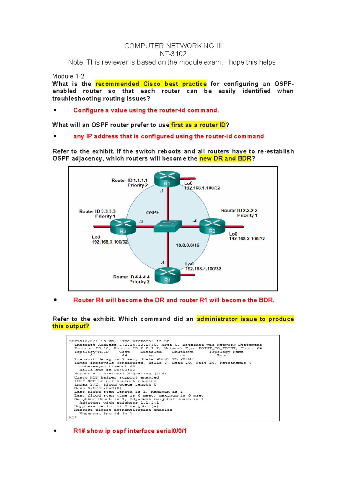 Comnet-3-Reviewer - midterm reviewer for IT student taking Computer ...